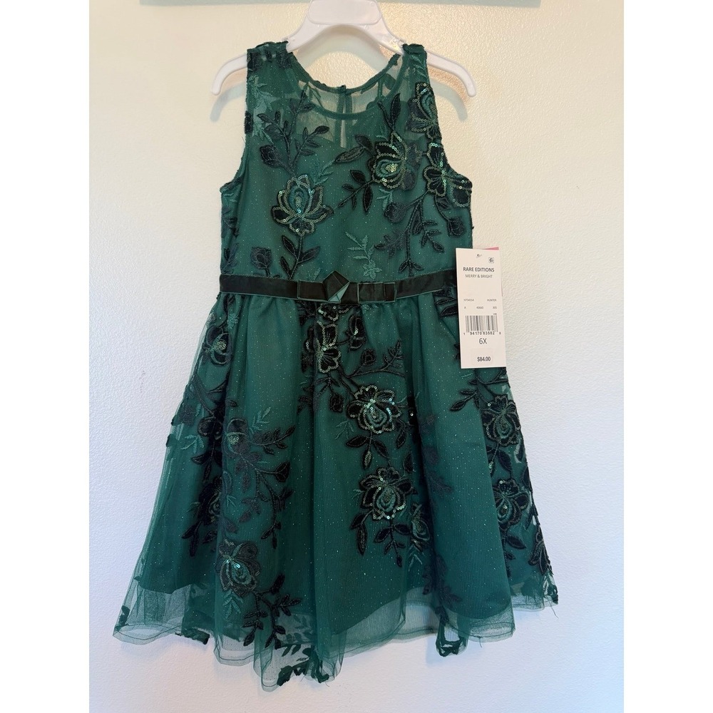 New Rare Editions Little Girls Burnout Velvet Dress size 6x sleeveless y2k